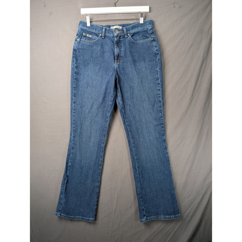 Lee Relaxed Bootcut Blue Denim Jeans Size 8 Medium 3058588 Mid Rise Womens